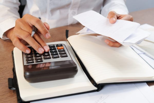 Person calculating