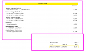 factura de ejemplo para localizar el CUPS