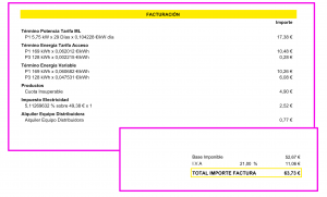 factura de ejemplo para localizar el CUPS