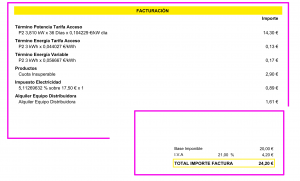 factura de ejemplo para localizar el CUPS